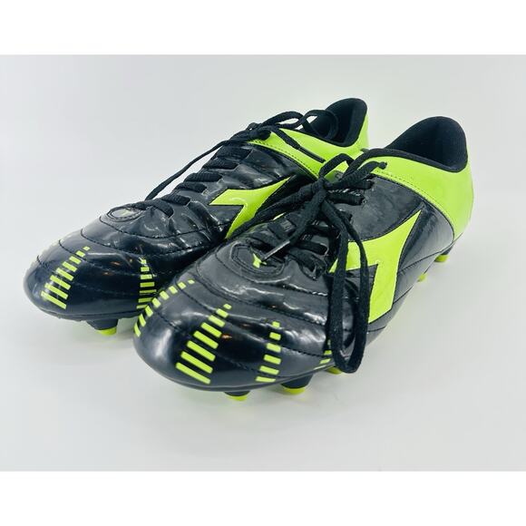 Diadora Soccer Cleats Mens Size 7 Black Green Training Football - Picture 1 of 8